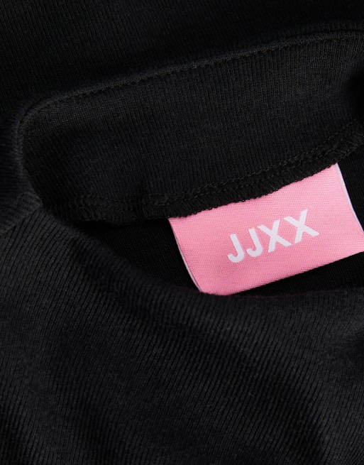 JJXX Henna top med stretch-pasform, rund hals og lange ærmer i sort, 4 af 7