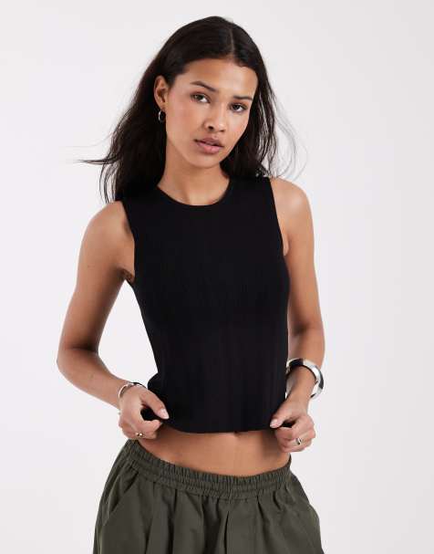 JJXX high neck knit top in black - view 1