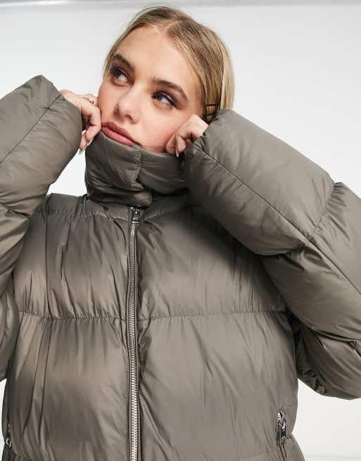 Ladies long discount line padded coat