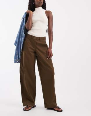Jjxx High Rise Barrel Fit Pants In Green