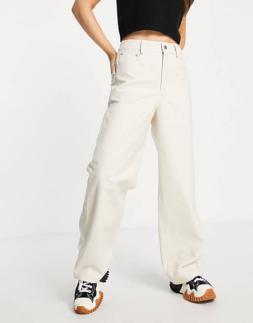 JJXX high waisted dad pants in cream