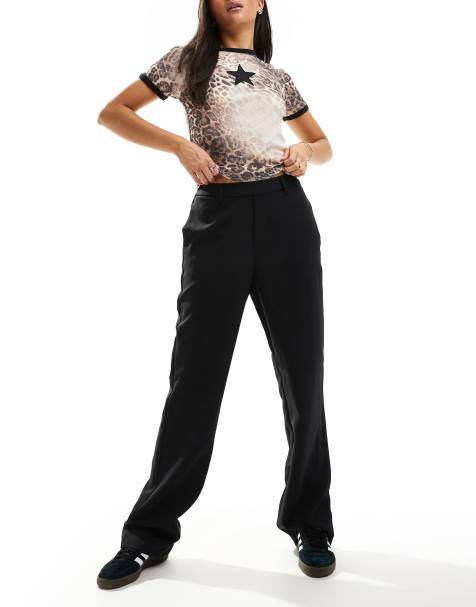 JJXX high waisted wide leg trouser in black  - view 1