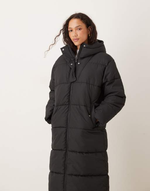 JJXX hooded long puffer jacket in black, 2 of 4