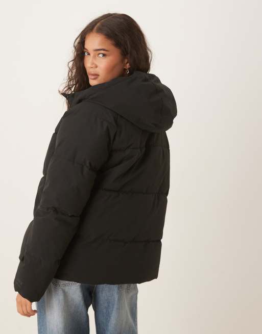 JJXX hooded puffer jacket in black