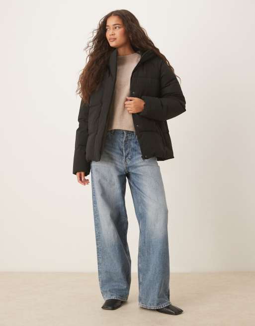 JJXX hooded puffer jacket in black