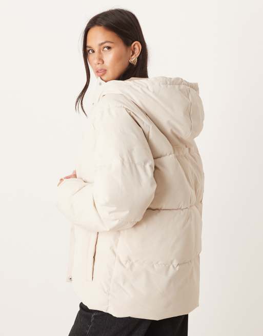 JJXX hooded puffer jacket in cream