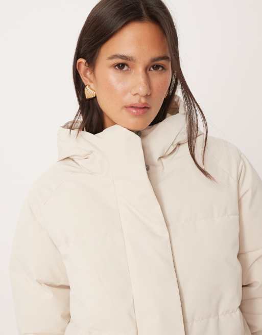 JJXX hooded puffer jacket in cream