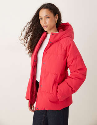 Jjxx Hooded Puffer Jacket In Red