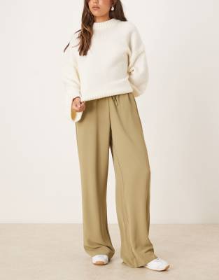 JJXX - Hose in Beige mit weitem Bein und Kordelzugbund-Neutral