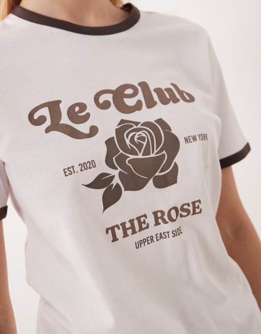 JJXX - Hvid ringer-T-shirt med roseprint, 4 af 4