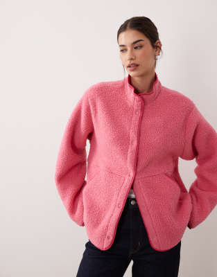 JJXX - Jacke aus Teddyfell in Rosa