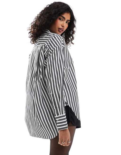 JJXX - Jamie - Camicia oversize a righe nere, 2 di 4