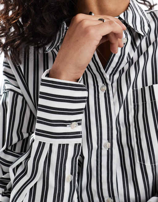 JJXX - Jamie - Oversized gestreept overhemd in zwart, 3 van 4