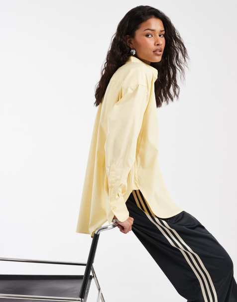 JJXX Jamie oversized poplin shirt in sunlight yellow - view 1