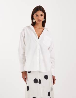 Jjxx Jamie Oversized Poplin Shirt In White