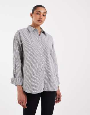 Jjxx Jamie Oversized Striped Poplin Shirt In White