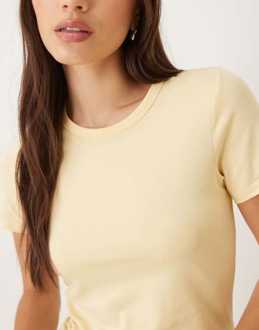 JJXX – Jasnożółty, dopasowany T-shirt, 2 z 4