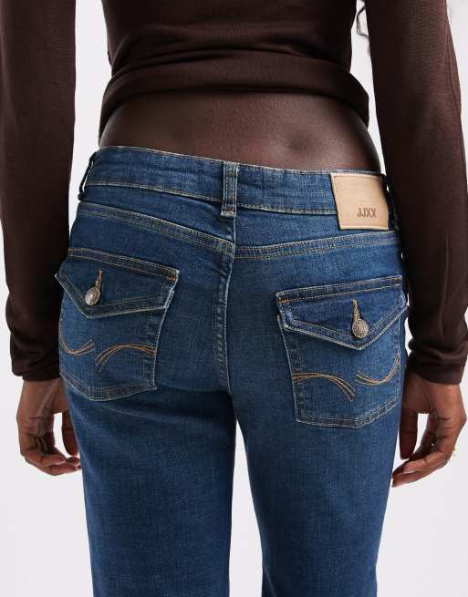 JJXX jean flare taille basse délavé bleu Texas, 5 de 5
