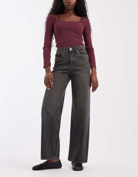 JJXX jean large taille haute Tokyo délavé noir - view 1
