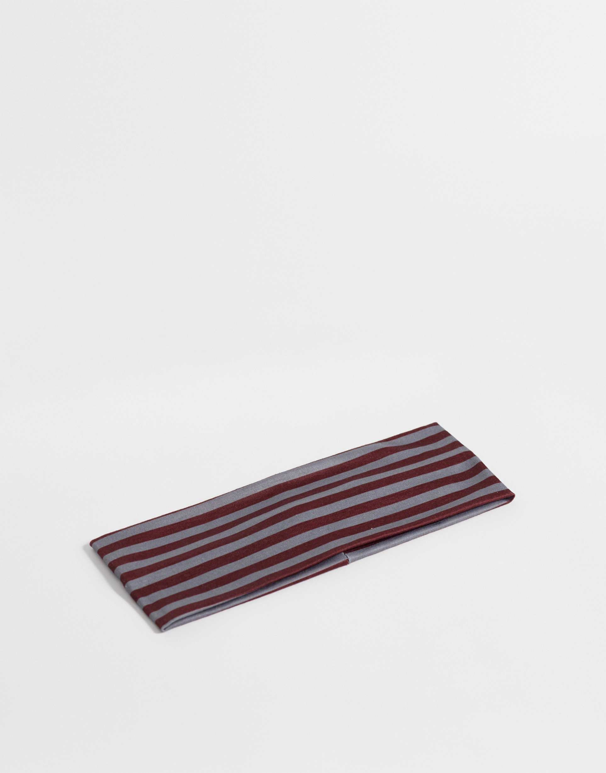 jjxx jersey headband in light gray and burgundy stripes