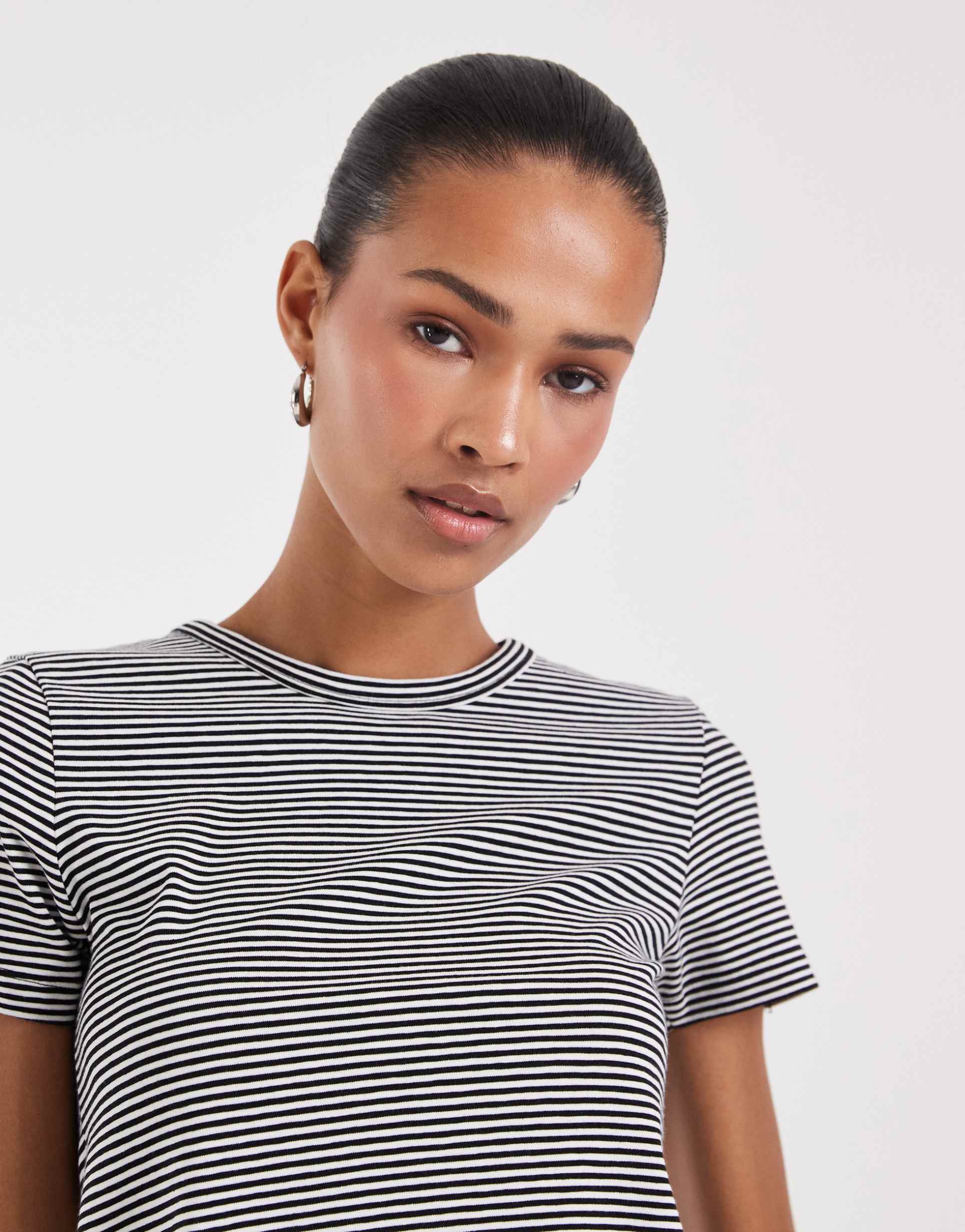 jjxx jersey tee in black and white stripes