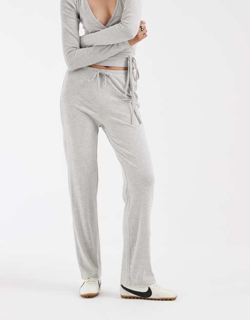 JJXX - jogger de canalé de corte ancho en gris claro, 5 de 5
