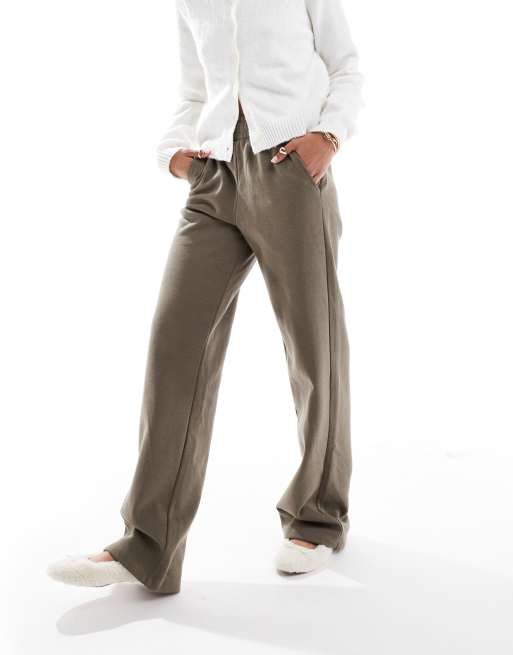 JJXX – Jogginghose aus Sweatstoff in Khaki mit weitem Bein, 3 von 5