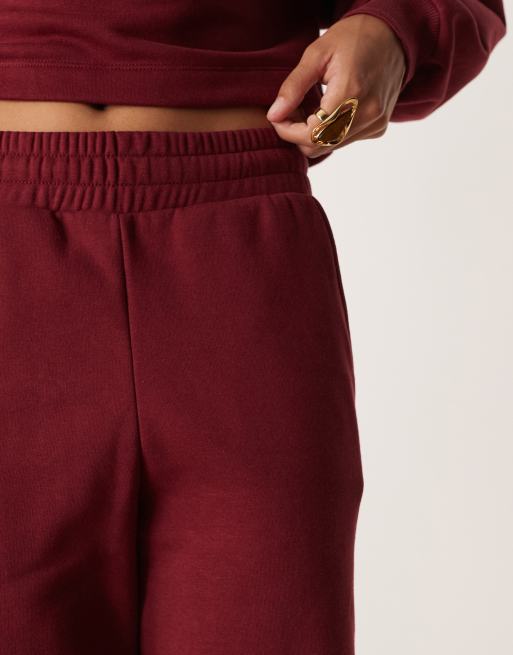 JJXX – Jogginghose in Burgunderrot mit weitem Bein, 5 von 5