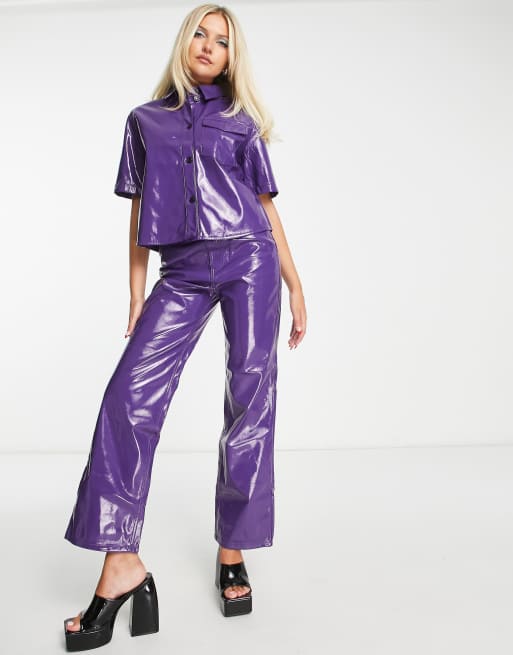 Purple best sale vinyl pants