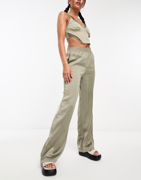 JJXX - Kira - Satijnen dad broek in taupe - view 1