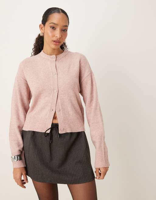 JJXX knit cardigan in light pink