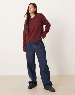 Jjxx Knit Crew Neck Sweater In Brown