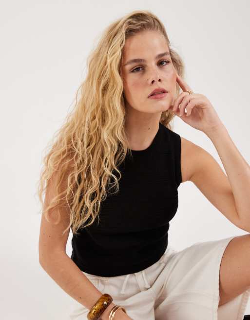 JJXX knit top in black, 3 of 4