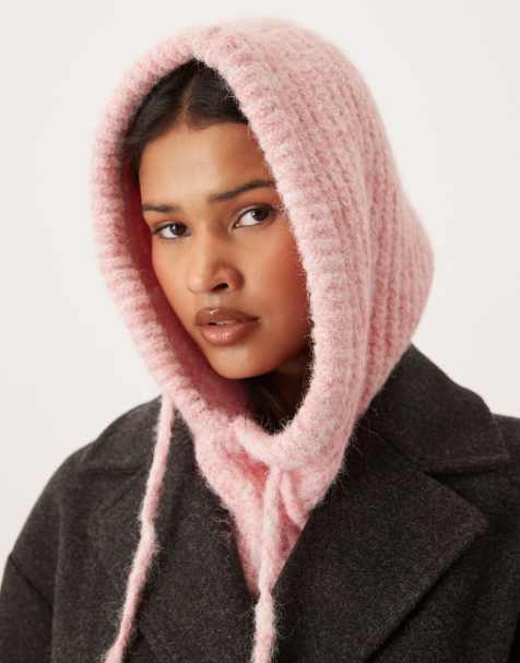 JJXX knitted balaclava in pink - view 1