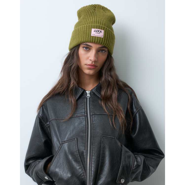 JJXX knitted beanie in avocado green | ASOS
