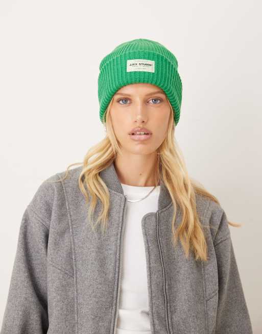 JJXX knitted beanie in green, 3 of 3