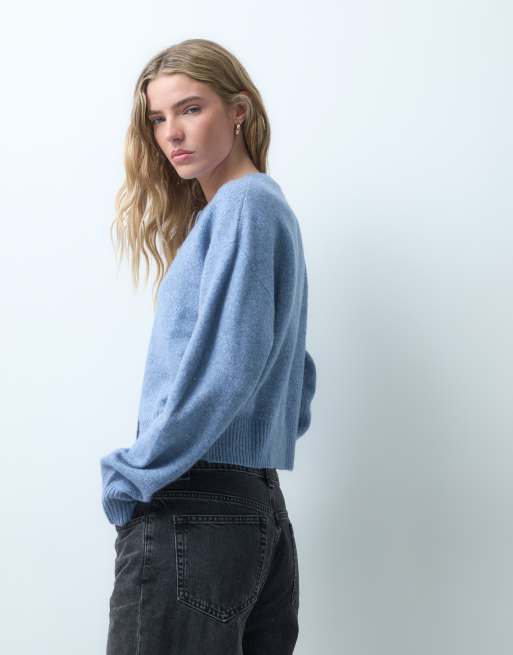 JJXX knitted cardigan in light blue, 3 of 4