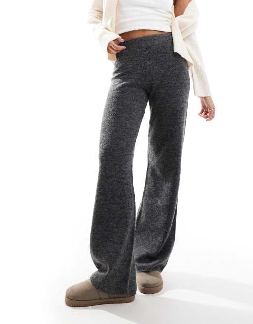 JJXX knitted fluffy pants in grey