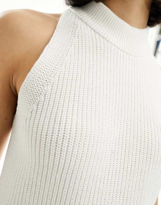 JJXX knitted halterneck singlet in white , 2 of 4