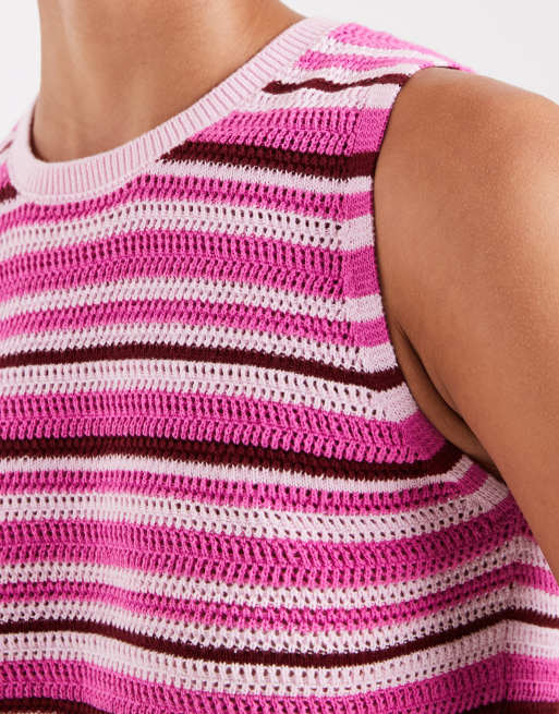 JJXX knitted top in pink stripe, 2 of 4