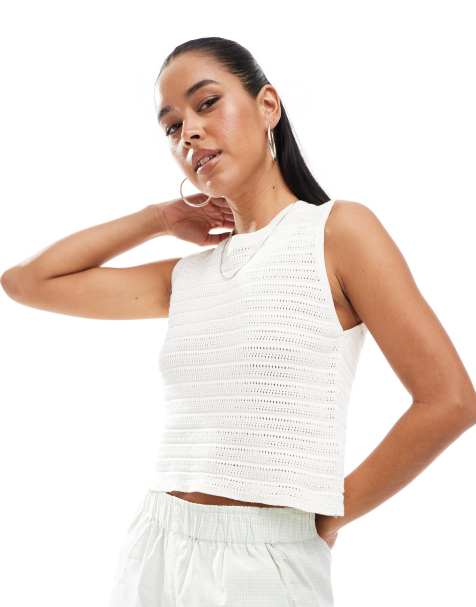 JJXX knitted top in white - view 1