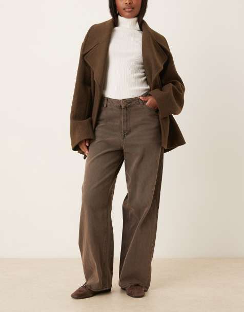JJXX Kyoto baggy jeans in dark brown