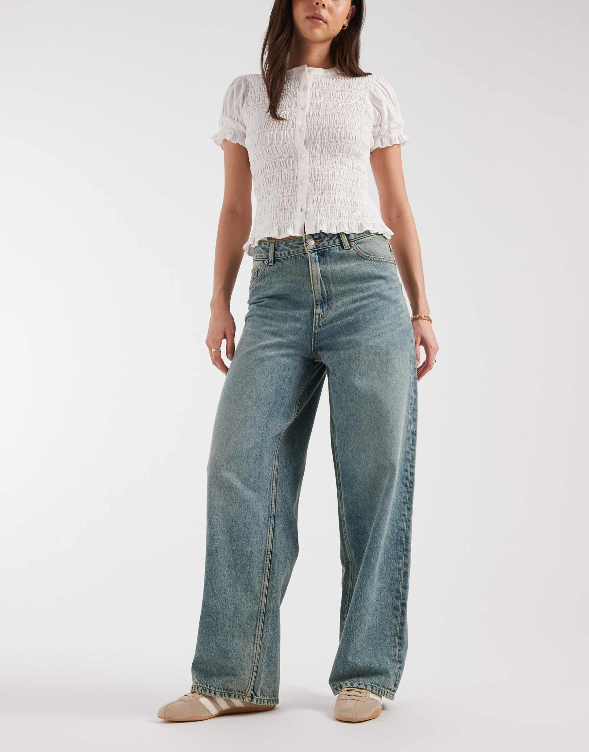 jjxx kyoto baggy jeans in vintage wash