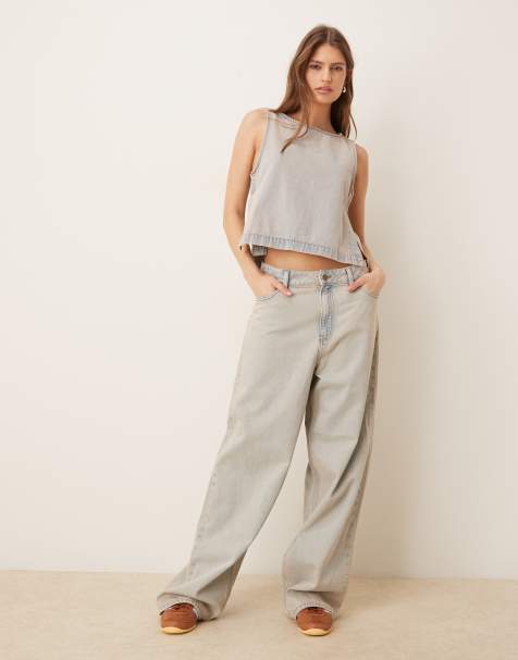 JJXX Kyoto low waist baggy jeans in light blue wash - part of a set - view 1
