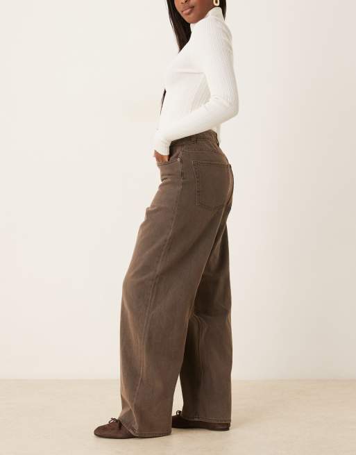 JJXX – Kyoto – Mörkbruna, baggy jeans, 3 av 5