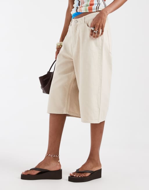 JJXX - Kyoto - Wijde denim jort in beige, 3 van 5