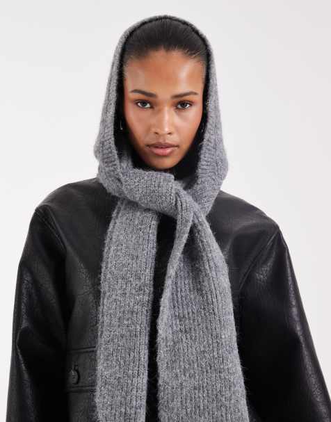JJXX lång huvad scarf i grått - view 1