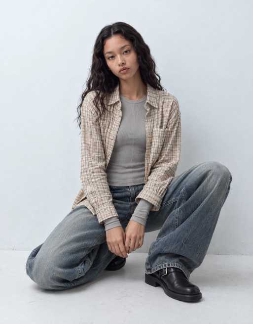JJXX Langarm-Rippoberteil mit Nahtdetails in Taupe, 6 von 9