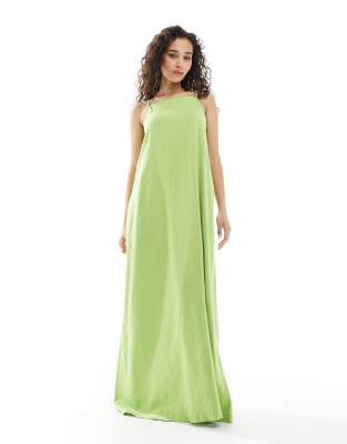 JJXX - Langes Kleid aus Leinenmix in Grün
