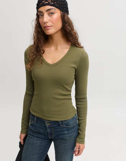 JJXX langærmet T-shirt i burnt olive, 6 af 7